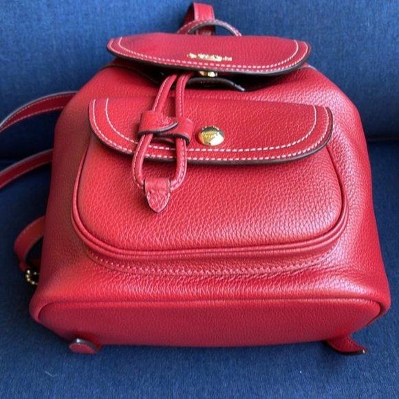 Coach Leather Red Pennie Backpack c4121 - Picture 4 of 13